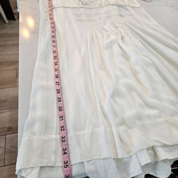 Sundance White Embroidered Dress XS Cream Boho Feminine Peasant NWOT - Picture 12 of 12